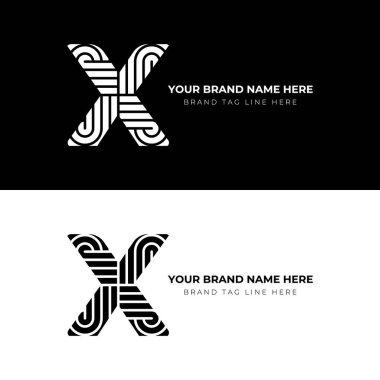 X harfi stil ve modern logo tasarımı. Temiz, keskin çizgiler ve geometrik hassasiyetle 'X' harfi.