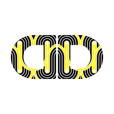 DD harfi stili ve modern logo tasarımı. Temiz, keskin çizgiler ve geometrik hassasiyetle 'DD' harfi.