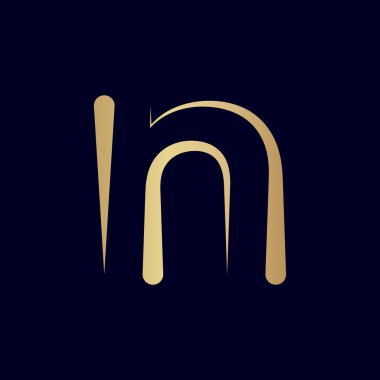 Eşsiz stil modern N harfi logo tasarımı harika renkte