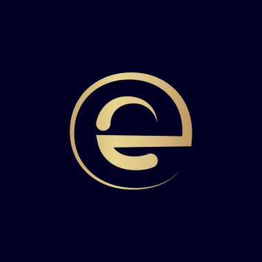 Eşsiz stil, modern E harfi logosu harika renkte.