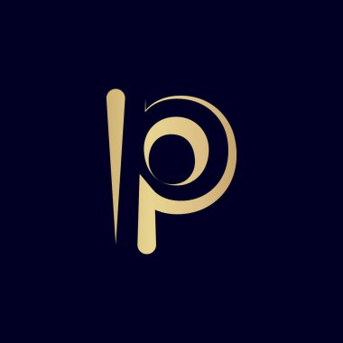 Eşsiz stil, modern P harfi logo tasarımı, harika renk.