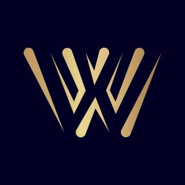 Eşsiz stil, modern W harfi logo tasarımı, harika renkte.