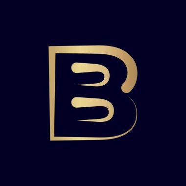 Eşsiz stil, modern B harfi logo tasarımı, harika renk.