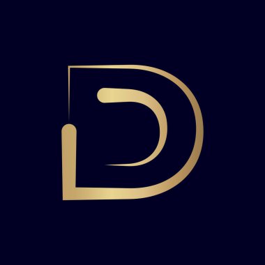 Eşsiz stil, modern D harfi logo tasarımı, harika renk.