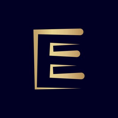 Eşsiz stil, modern E harfi logosu harika renkte.