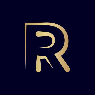 Eşsiz stil, modern R harfi logosu harika renkte.