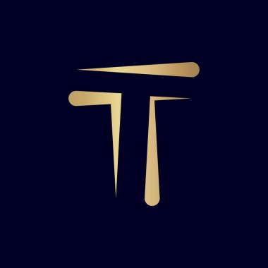 Eşsiz stil, modern T harfi logosu tasarımı.