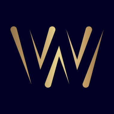 Eşsiz stil, modern W harfi logo tasarımı, harika renkte.