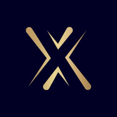 Eşsiz stil, modern X harfi logo tasarımı, harika renkte.