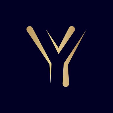 Benzersiz stil, modern Y harfi logosu tasarımı.