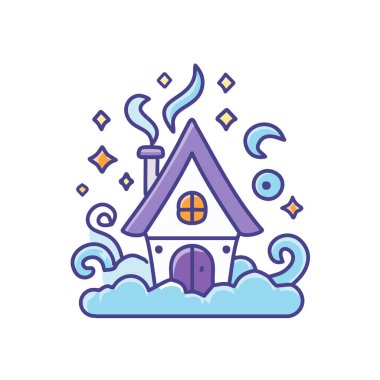 Tuhaf Bulut Evi ikon vektör resim tasarımı. Simge konsepti tasarımı.