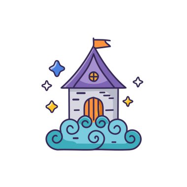 Tuhaf Bulut Evi ikon vektör resim tasarımı. Simge konsepti tasarımı.