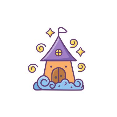 Tuhaf Bulut Evi ikon vektör resim tasarımı. Simge konsepti tasarımı.