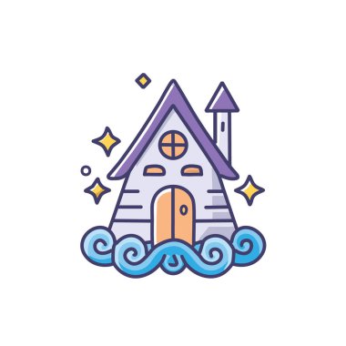 Tuhaf Bulut Evi ikon vektör resim tasarımı. Simge konsepti tasarımı.