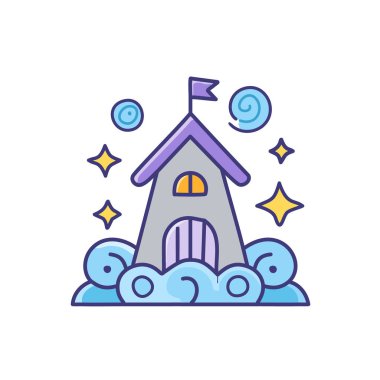 Tuhaf Bulut Evi ikon vektör resim tasarımı. Simge konsepti tasarımı.