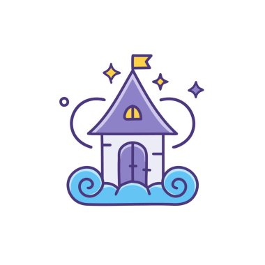 Tuhaf Bulut Evi ikon vektör resim tasarımı. Simge konsepti tasarımı.