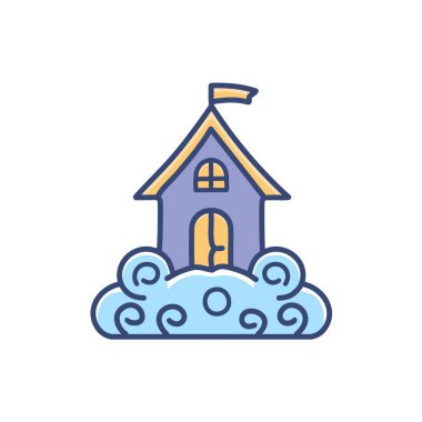 Tuhaf Bulut Evi ikon vektör resim tasarımı. Simge konsepti tasarımı.