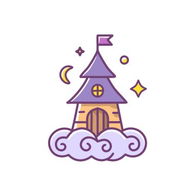 Tuhaf Bulut Evi ikon vektör resim tasarımı. Simge konsepti tasarımı.