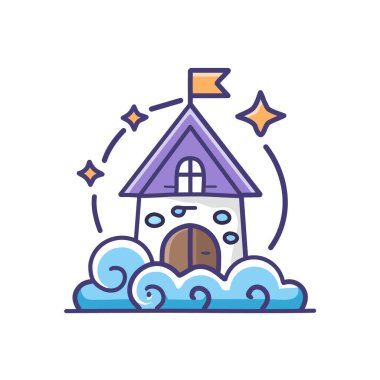 Tuhaf Bulut Evi ikon vektör resim tasarımı. Simge konsepti tasarımı.