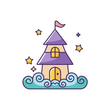 Tuhaf Bulut Evi ikon vektör resim tasarımı. Simge konsepti tasarımı.