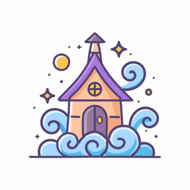 Tuhaf Bulut Evi ikon vektör resim tasarımı. Simge konsepti tasarımı.