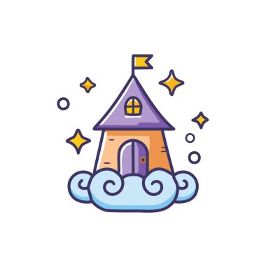 Tuhaf Bulut Evi ikon vektör resim tasarımı. Simge konsepti tasarımı.