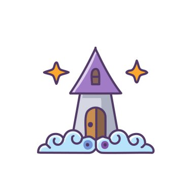 Tuhaf Bulut Evi ikon vektör resim tasarımı. Simge konsepti tasarımı.