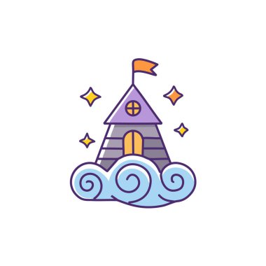 Tuhaf Bulut Evi ikon vektör resim tasarımı. Simge konsepti tasarımı.