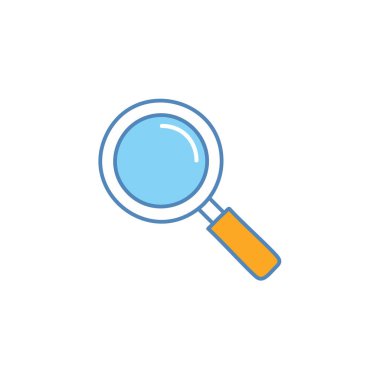 Soyut büyütme cam vektör resim ikonu tasarımı. Simge konsepti tasarımı.