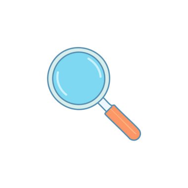 Abstract magnifying glass vector art illustration icon design. Icon concept design. clipart