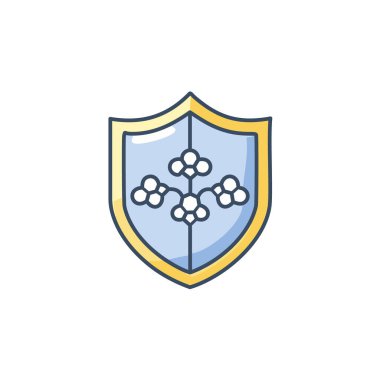 Çiçek vektör resim ikonu tasarımlı soyut bir kalkan. Simge konsepti tasarımı.