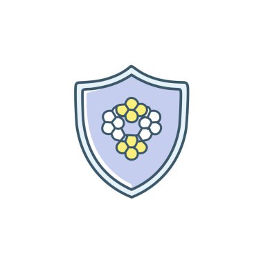 Çiçek vektör resim ikonu tasarımlı soyut bir kalkan. Simge konsepti tasarımı.