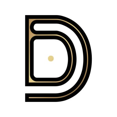Modern soyut D harfi vektör sanat logosu tasarımı. Monogram logo konsept logo tasarımı. Typography konsept logosu.