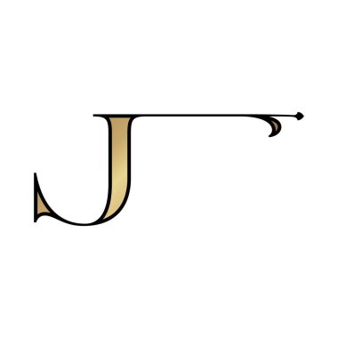 Lüks moda J harfi vektör logosu tasarımı. Tipografi stili logo tasarımı. Moda konsepti monogram logo tasarımı