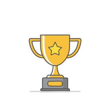 Soyut altın renkli ödül ikonu vektör resim tasarımı. Simge konsepti tasarımı.