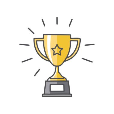 Soyut altın renkli ödül ikonu vektör resim tasarımı. Simge konsepti tasarımı.