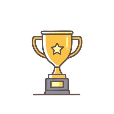 Soyut altın renkli ödül ikonu vektör resim tasarımı. Simge konsepti tasarımı.
