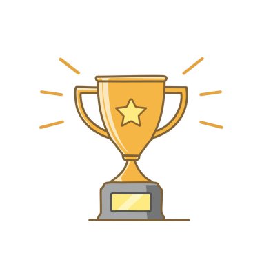 Soyut altın renkli ödül ikonu vektör resim tasarımı. Simge konsepti tasarımı.