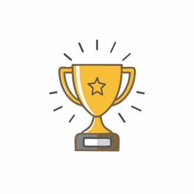 Soyut altın renkli ödül ikonu vektör resim tasarımı. Simge konsepti tasarımı.