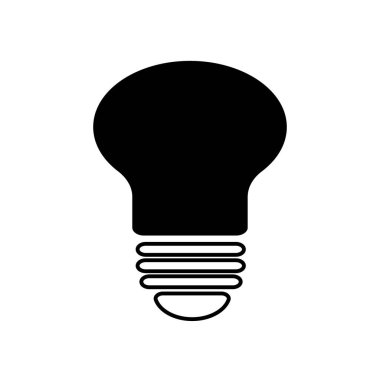 Basit bir vektör sanat illüstrasyon tasarımında fikirleri ve yeniliği sembolize eden soyut eşsiz ampul ikonu çizimi