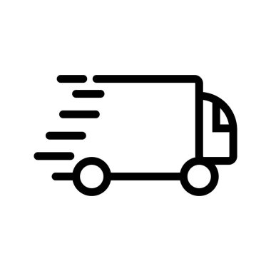 Vektör hızlı dağıtım kamyon çizgisi resim tasarımı