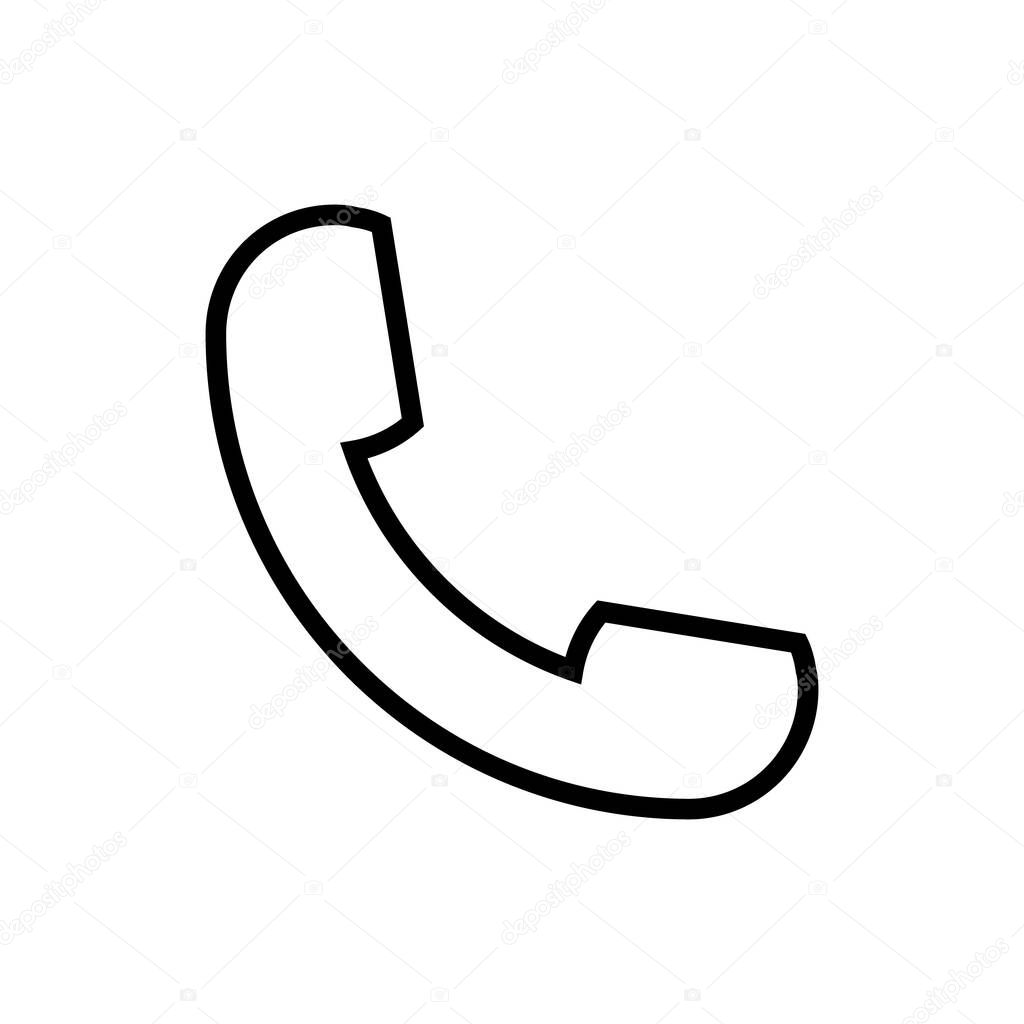 Minimalist telephone line art icon illustration design