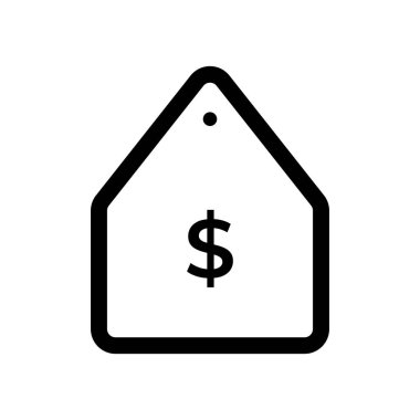 Dolar işareti çizgisi resim tasarımı ile çizilmiş bir ev