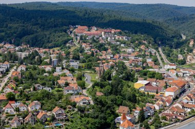 Bilovice nad Svitavu 'daki Liduska yakınlarındaki gözcü kulesinden manzara. Yüksek kalite fotoğraf