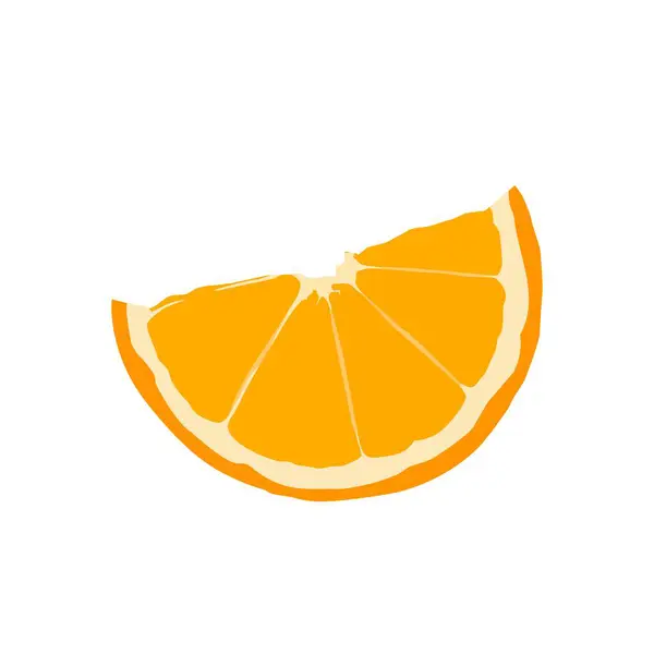 Beyaz Arkaplanda Taze Portakal Dilimi Çizimi