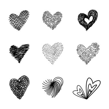 El çizimi kalp ikonu çizimi tasarım aşkı