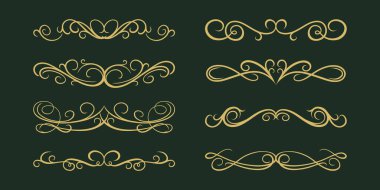 Girdap dekoratif tasarım elementlerini ayarla. Viktorya tarzı