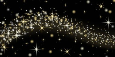 Siyah arka planda parlak altın ve gümüş çizgiler