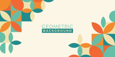 Yumuşak renklerde soyut düz geometrik arkaplan