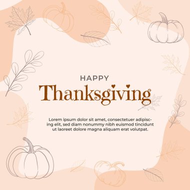 El çizimi düz şükran günü arka planı